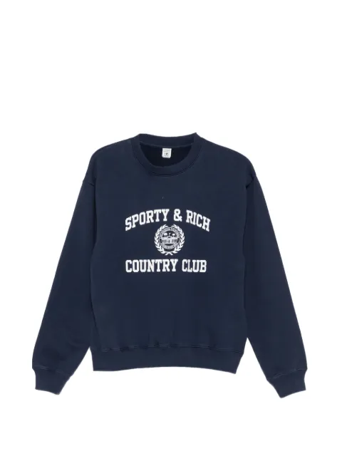 Sporty & Rich Country Club logo-print sweater Blue ST09876218BL106