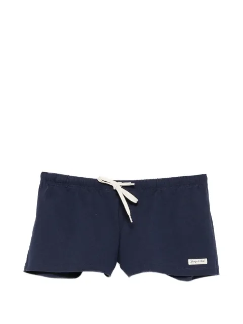 Sporty & Rich drawstring logo-patch shorts Blue SH07076326BL106