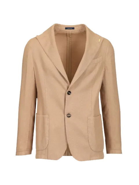 Guarinucci single-breasted patch-pocket blazer Neutrals PIAZZASANLUIGI