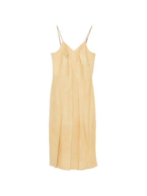 CALVIN KLEIN COLLECTION spaghetti-strap V-neck midi dress Yellow VY01602