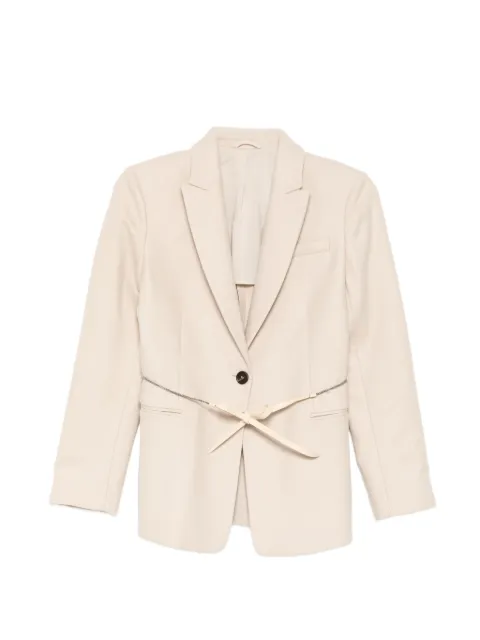 Brunello Cucinelli Vintage monili-chain single-breasted blazer Neutrals CSVM9222