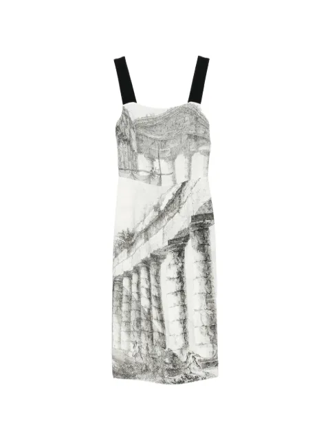 Dolce & Gabbana Pre-Owned 2014 Greek Temple-printed midi dress Grey CSVM9186