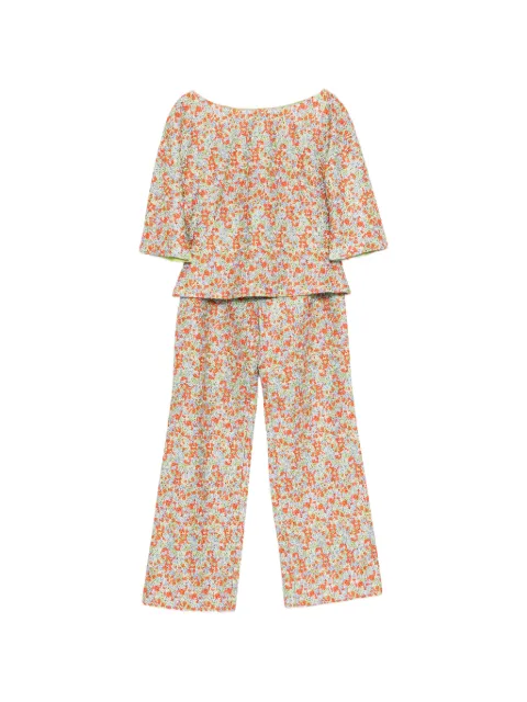 Versace Pre-Owned floral-embroidered trousers set Orange CSVM9195