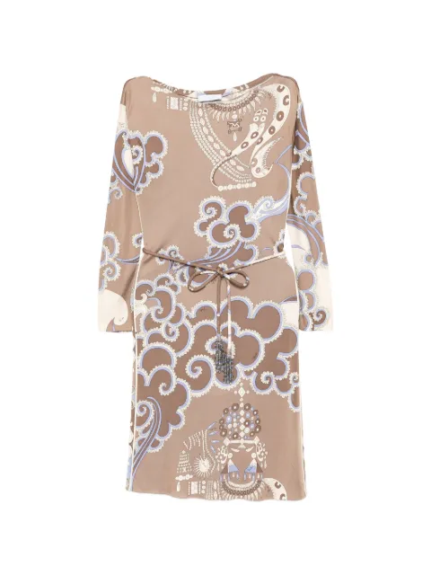 PUCCI Pre-Owned abstract-printed midi dress Brown CSVM9236