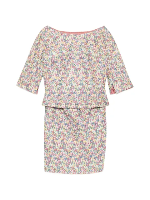 Versace Pre-Owned floral-embroidered skirt set Pink CSVM9208