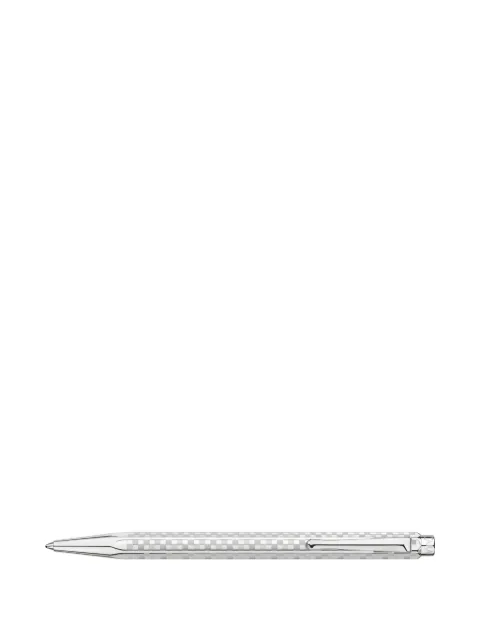 Caran d'Ache checkered-engraved ballpoint pen Silver CD8902566