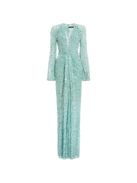 Jenny Packham Plunge embellished gown Blue JPCLS177