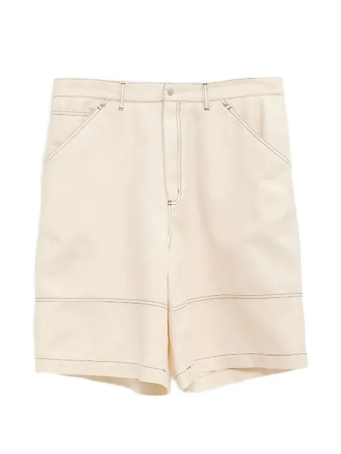 Moncler contrast-stitch gabardine cargo shorts Neutrals L10912B00011599HC