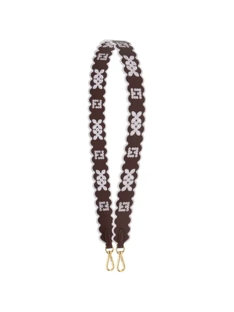 FENDI Strap You embroidered bag-strap Brown 8AV995AWV1