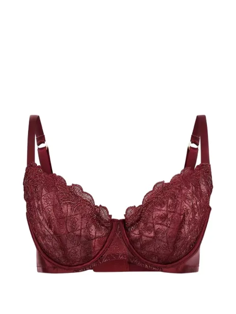 GUESS USA lace-overlay underwired bra Red O5RC22KCNR0