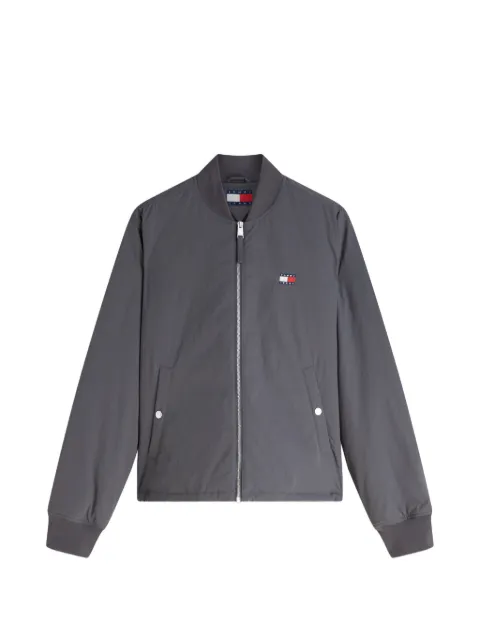 Tommy Hilfiger logo-patch zip-up bomber jacket Grey DM0DM22845