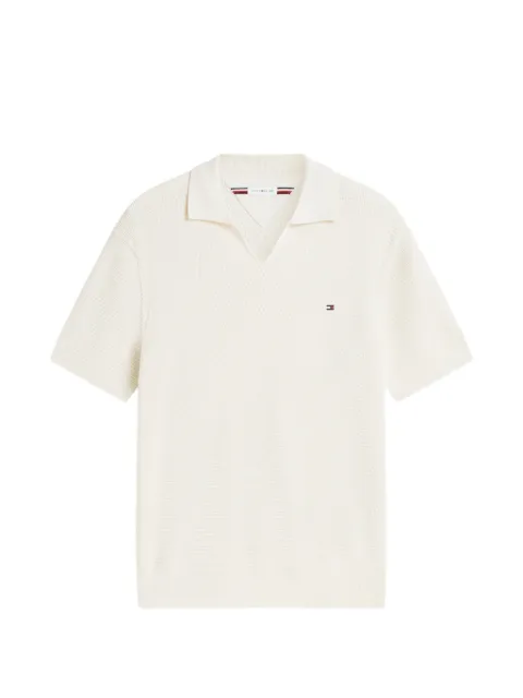 Tommy Hilfiger textured open-collar t-shirt Neutrals MW0MW43243