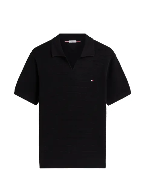 Tommy Hilfiger waffle-knit V-neck t-shirt Black MW0MW43243