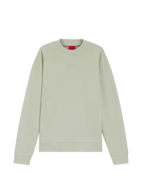 HUGO logo-embossed dropped-shoulder sweatshirt Green 50525892