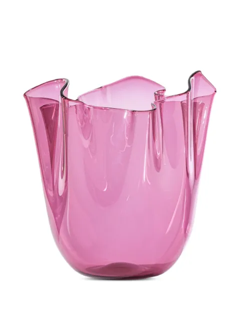 Venini Fazzoletto ruffled glass vase Pink 70004