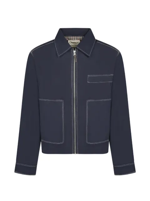 Carrer contrast-stitch zip-up jacket Blue 700002002NAVY