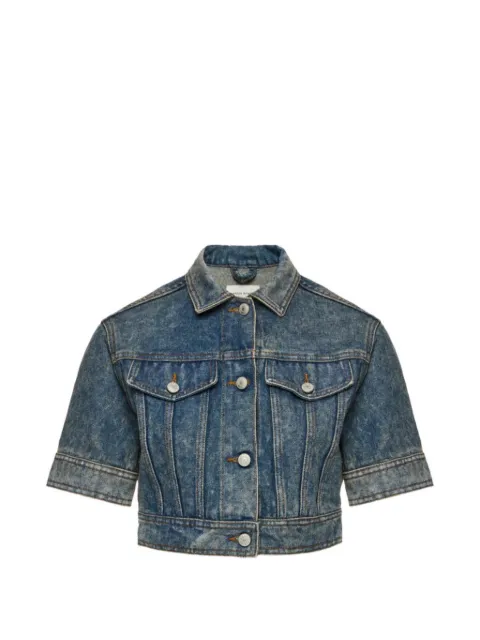 Magda Butrym cropped short-sleeve denim jacket Blue 201526