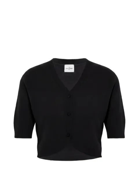 Le Kasha Fano V-neck short-sleeve cardigan Black FANO000