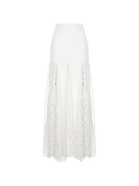 HAMZA Snowflake V2 lace-insert maxi skirt White SWNOFLAKEV2MAXISKIRT
