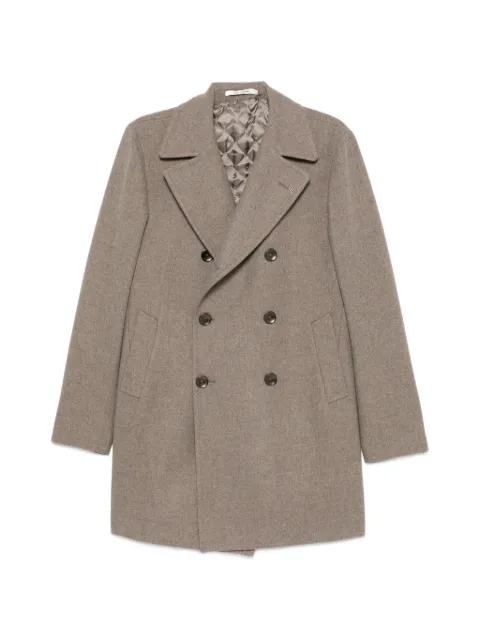 Tagliatore flap-pocket double-breasted coat Brown CSTEPHANTRA550071