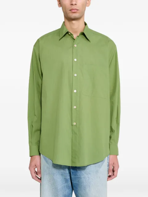 Auralee cotton shirt Green A26SS02CLDUSTYGREEN