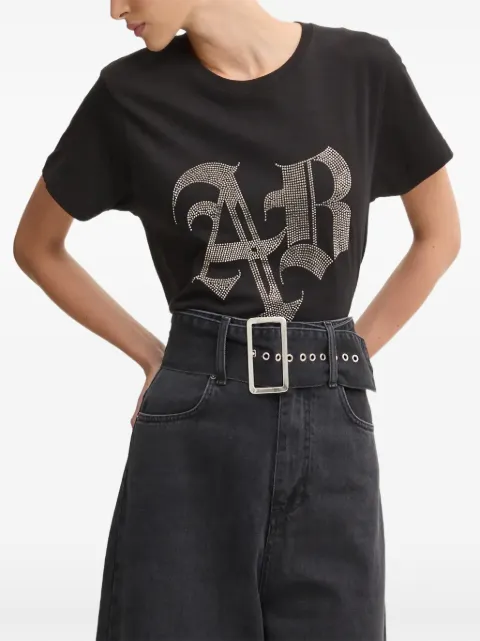 Aniye By rhinestone-logo T-shirt Black 181510