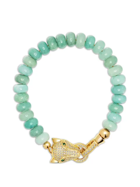 Nialaya Jewelry panther-head amazonite-bead bracelets Gold WCHCO221