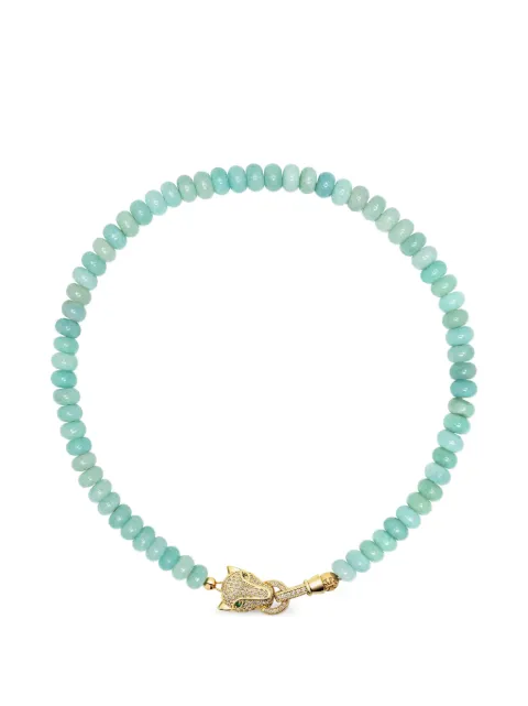 Nialaya Jewelry panther-charm amazonite necklace Gold WNECK345