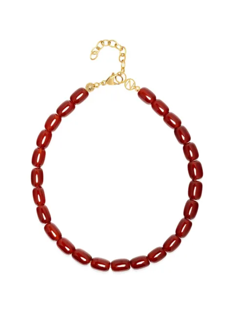 Nialaya Jewelry beaded agate necklace Gold WNECK336