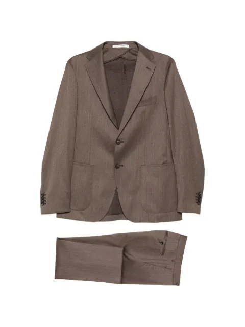 Tagliatore single-breasted notched-lapel suit Brown 2SMC22K01060107