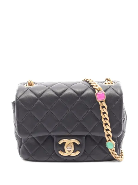 CHANEL Pre-Owned 2021-2022 mini Matelasse chain shoulder bag Black 106656131069666