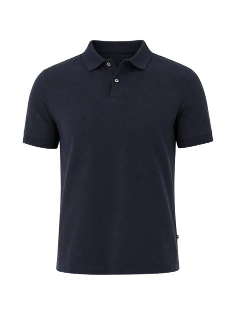 GUESS USA monogram-pattern short-sleeve polo shirt Blue M6RP05KD181