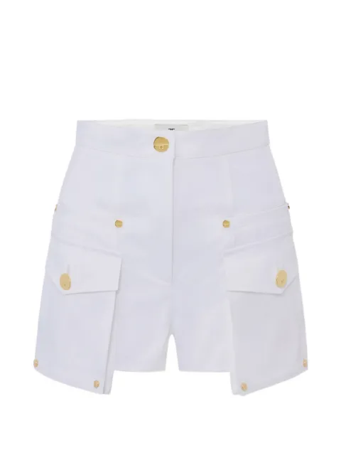 Elisabetta Franchi cotton gabardine shorts with cargo pockets White SH00661E2