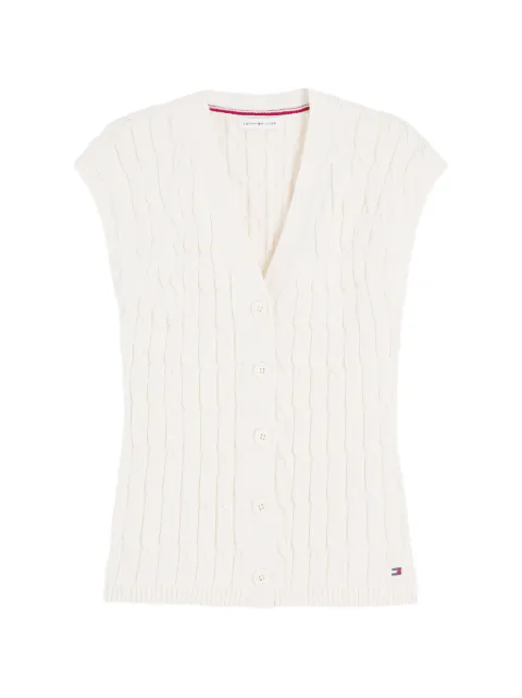 Tommy Hilfiger cable-knit sleeveless cardigan Neutrals WW0WW50075