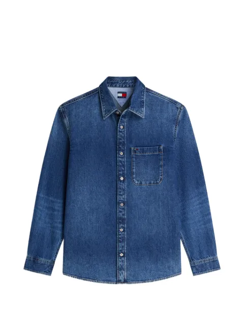 Tommy Hilfiger logo-patch denim shirt Blue DM0DM23390