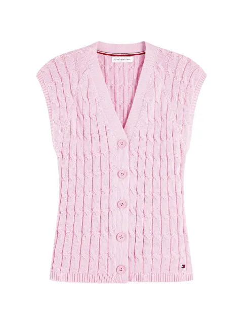Tommy Hilfiger cable-knit sleeveless cardigan Pink WW0WW50075