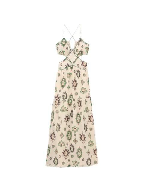 Ba&Sh Omelia ikat-print cut-out dress Neutrals 1E26OMEL