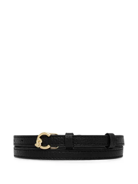 Coccinelle logo-plaque pebbled-calf leather belt Black E3SSL112301