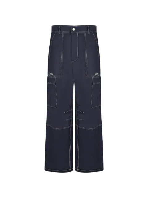 Carrer contrast-stitch cargo pants Blue 200004001NAVY