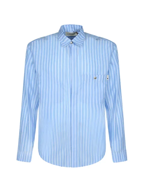 Carrer vertical-stripe chest-pocket shirt Blue 400011002BLUE