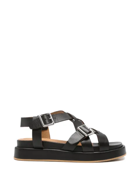 Anna F. buckle-fastening crossover-strap sandals Brown 3884