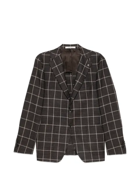 Tagliatore check-pattern single-breasted blazer Brown 1SVS22K850065