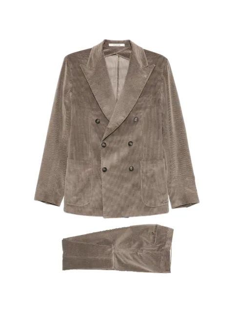 Tagliatore double-breasted corduroy suit Brown 2SMC20K01020002