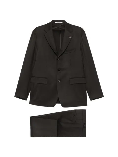 Tagliatore notched-lapel single-breasted suit Brown 2SNY13BBS190048