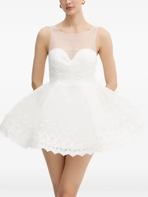 Bardot Hilda lace-trimmed tulle mini dress White 60223DB