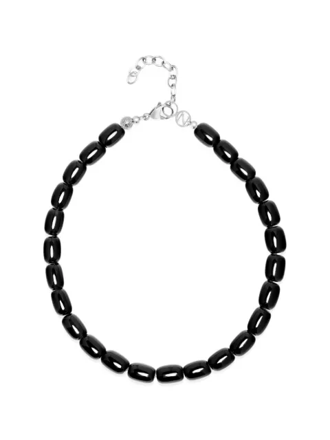Nialaya Jewelry beaded onyx necklace Silver WNECK335