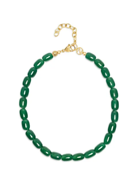 Nialaya Jewelry beaded agate necklace Gold WNECK337