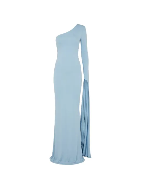 The New Arrivals Ilkyaz Ozel Yuna one-shoulder draped-sleeve maxi dress Blue NA00304570927