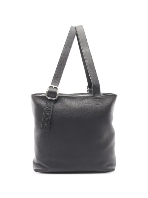 Loewe Pre-Owned 2020s Loop buckled leather shoulder bag Black 1068086