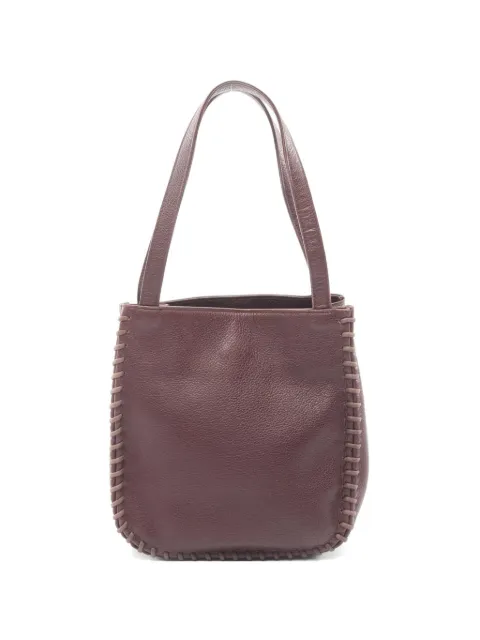 Saint Laurent Pre-Owned 2000s whipstitch leather handbag Brown 1064290